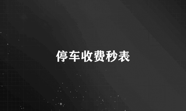 停车收费秒表