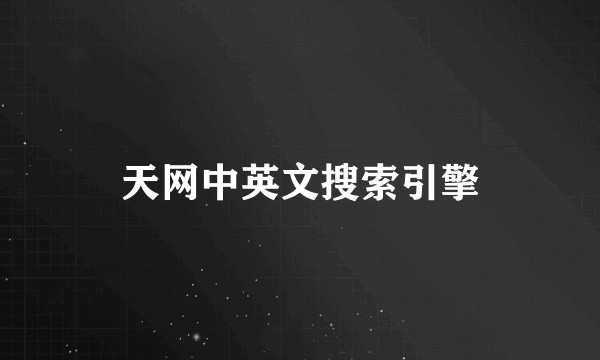 天网中英文搜索引擎