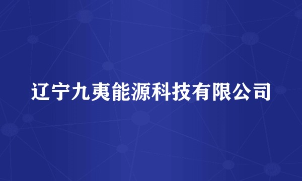 辽宁九夷能源科技有限公司