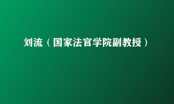 刘流（国家法官学院副教授）