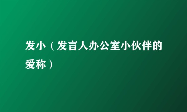 发小（发言人办公室小伙伴的爱称）