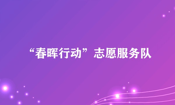 “春晖行动”志愿服务队