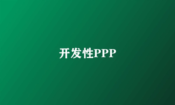 开发性PPP