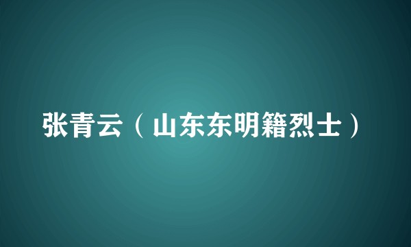 张青云（山东东明籍烈士）