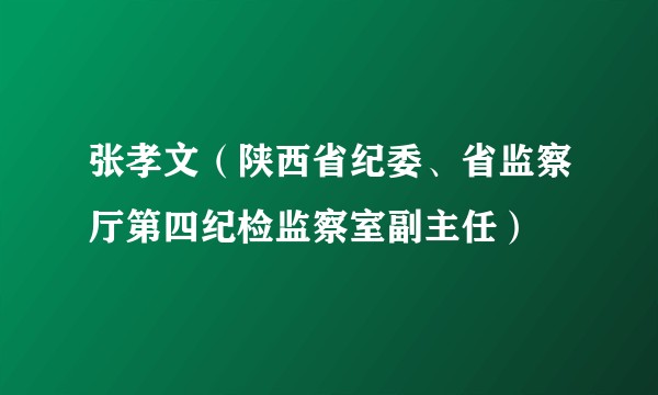 张孝文（陕西省纪委、省监察厅第四纪检监察室副主任）