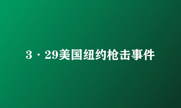 3·29美国纽约枪击事件
