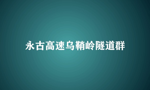 永古高速乌鞘岭隧道群