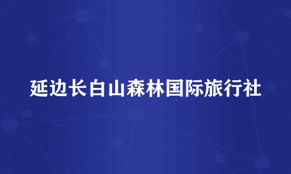 延边长白山森林国际旅行社