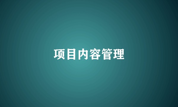 项目内容管理