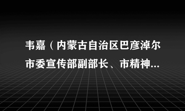 韦嘉（内蒙古自治区巴彦淖尔市委宣传部副部长、市精神文明办主任）