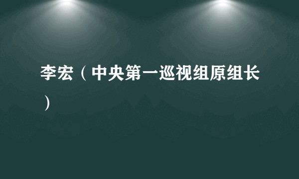 李宏(中央第一巡视组原组长)