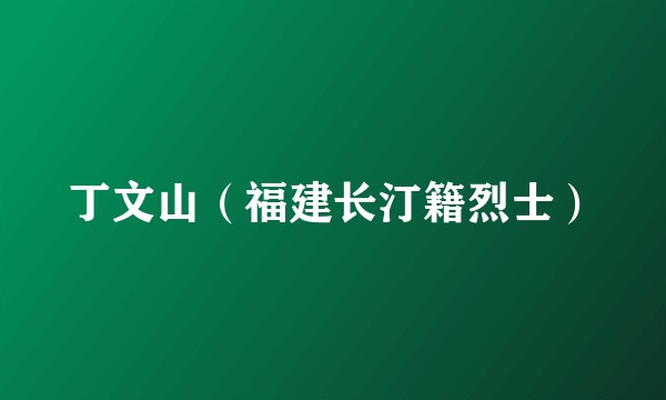 丁文山（福建长汀籍烈士）