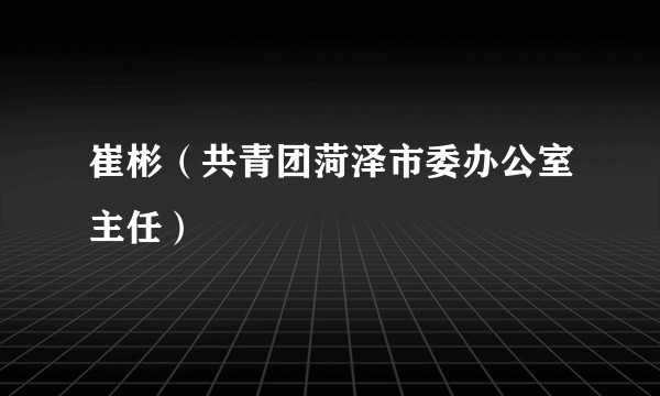 崔彬(共青团菏泽市委办公室主任)