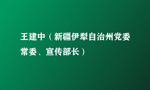 王建中(新疆伊犁自治州党委常委、宣传部长)