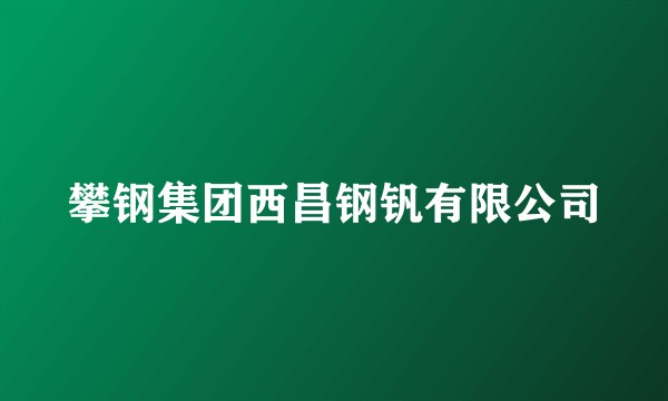 攀钢集团西昌钢钒有限公司