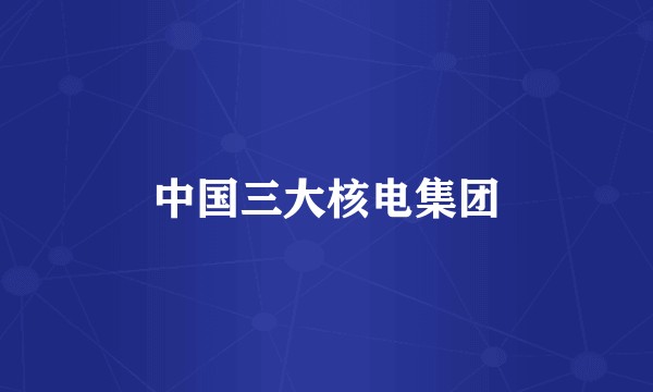 中国三大核电集团