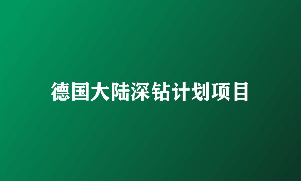 德国大陆深钻计划项目