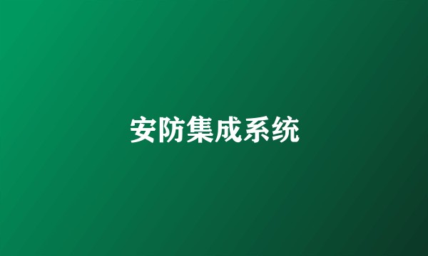 安防集成系统