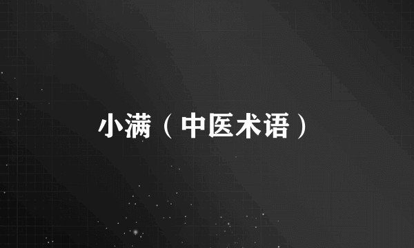 小满（中医术语）