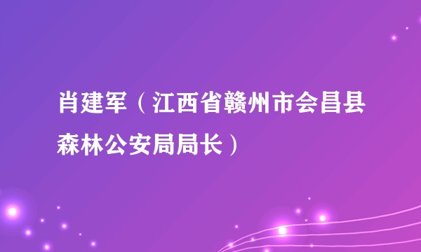 肖建军（江西省赣州市会昌县森林公安局局长）