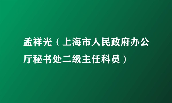 孟祥光（上海市人民政府办公厅秘书处二级主任科员）