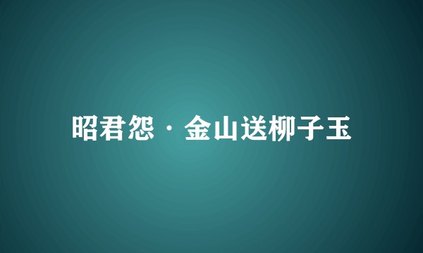昭君怨·金山送柳子玉