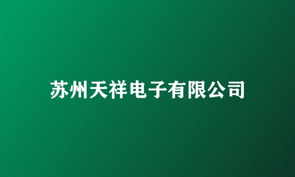 苏州天祥电子有限公司