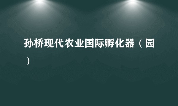 孙桥现代农业国际孵化器（园）