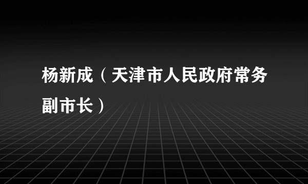 杨新成（天津市人民政府常务副市长）