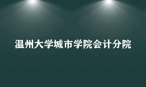 温州大学城市学院会计分院