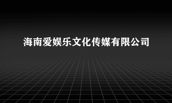 海南爱娱乐文化传媒有限公司