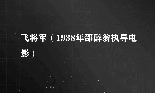 飞将军(1938年邵醉翁执导电影)