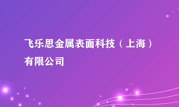 飞乐思金属表面科技（上海）有限公司