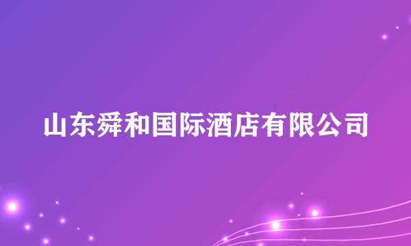 山东舜和国际酒店有限公司