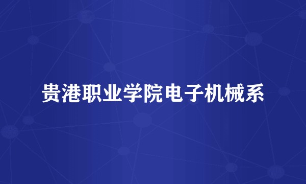 贵港职业学院电子机械系