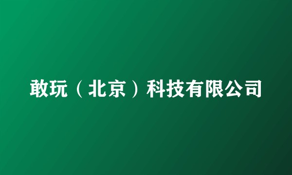 敢玩（北京）科技有限公司