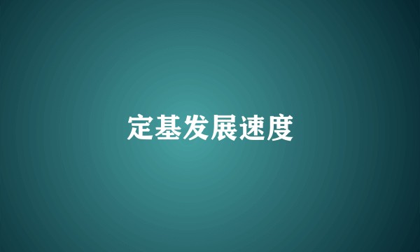 定基发展速度