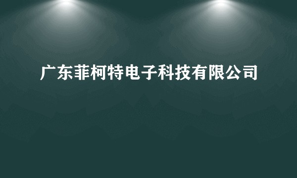 广东菲柯特电子科技有限公司