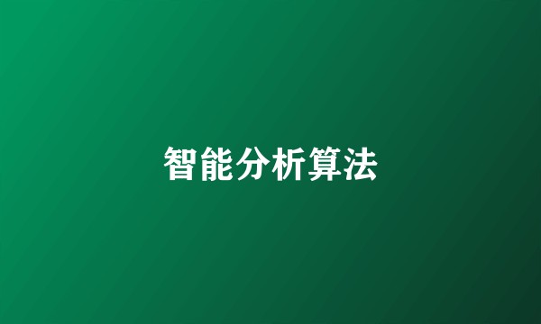 智能分析算法