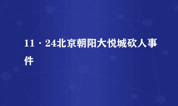 11·24北京朝阳大悦城砍人事件