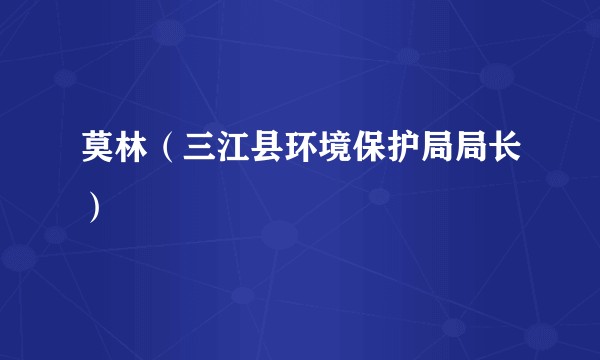 莫林(三江县环境保护局局长)
