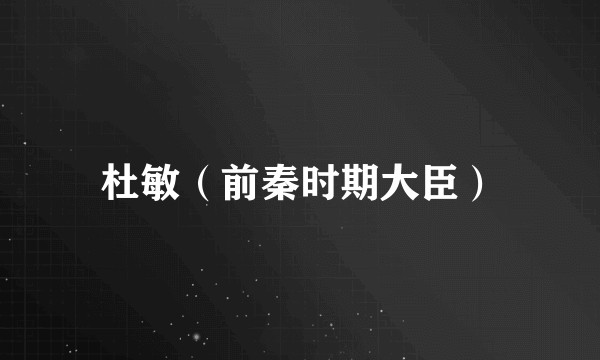 杜敏（前秦时期大臣）