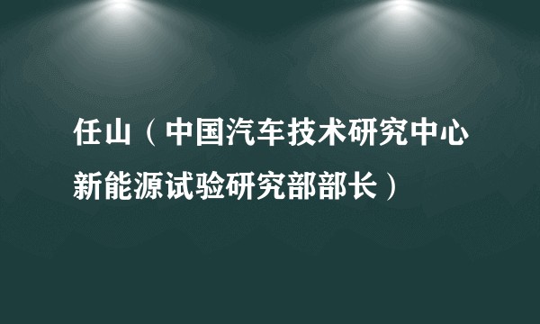 任山(中国汽车技术研究中心新能源试验研究部部长)