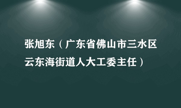 张旭东(广东省佛山市三水区云东海街道人大工委主任)