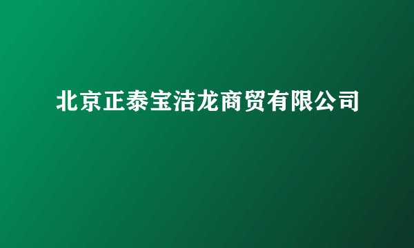 北京正泰宝洁龙商贸有限公司