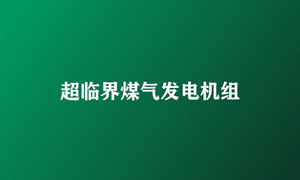 超临界煤气发电机组