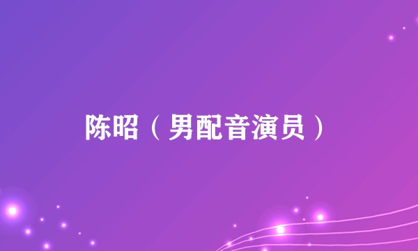 陈昭（男配音演员）
