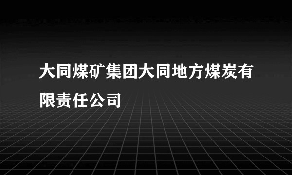 大同煤矿集团大同地方煤炭有限责任公司