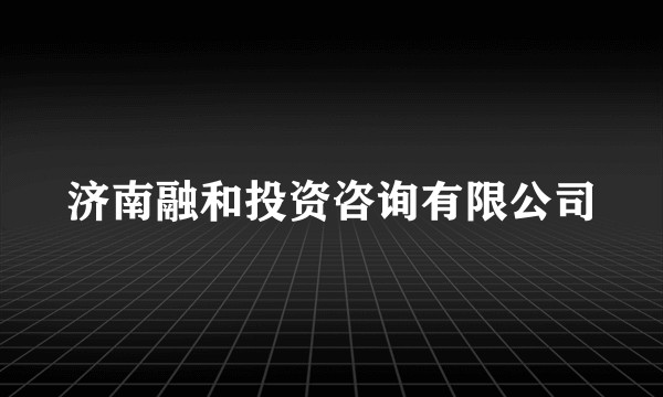 济南融和投资咨询有限公司