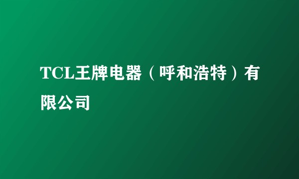 TCL王牌电器（呼和浩特）有限公司